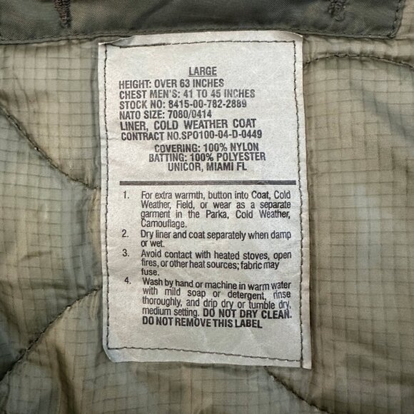 Vintage Military M65 Quilted Field Coat Jacket Liner - Picture 5 of 6
